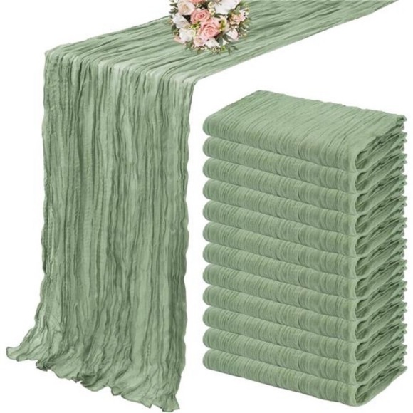 12 Pack Cheesecloth Table Runner 35 x 120 inch Long Boho Cheese Cloth Gauze